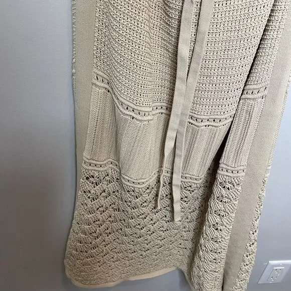 SIGNIFICANT OTHER Abby Dress Women 10 Crochet Maxi Cross Open Back Tan - Picture 14 of 16